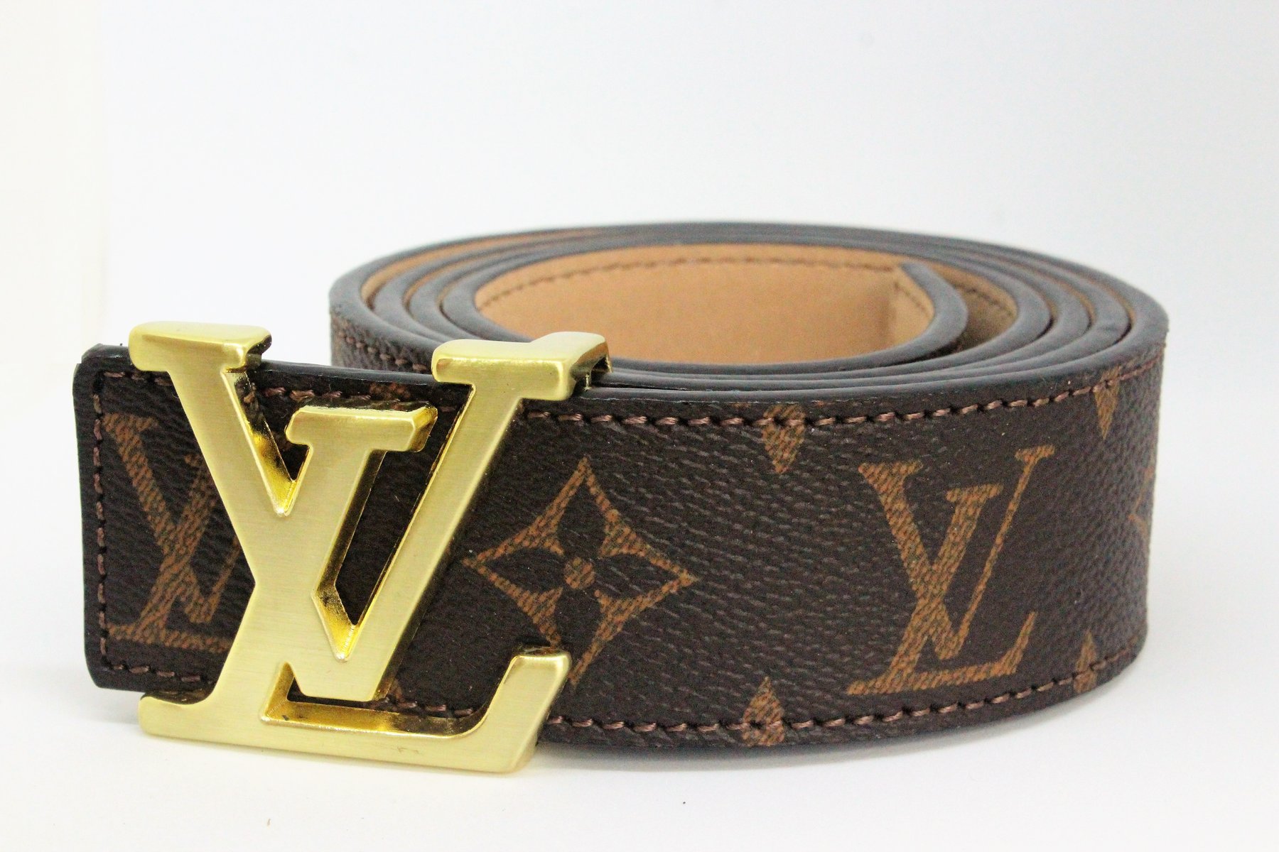 Brown Monogram Style %100 Leather Belt Amazing - Belt Point