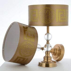 Versace Style Modern Double Crystal Desk Lamps Metal Body With Crystal Table Lamps - Night light - Lamp Shade-3
