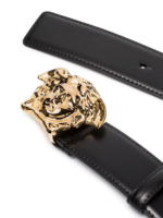 versace black medusa belt gold buckle