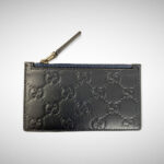 Signature Web Card Case Black Zipper