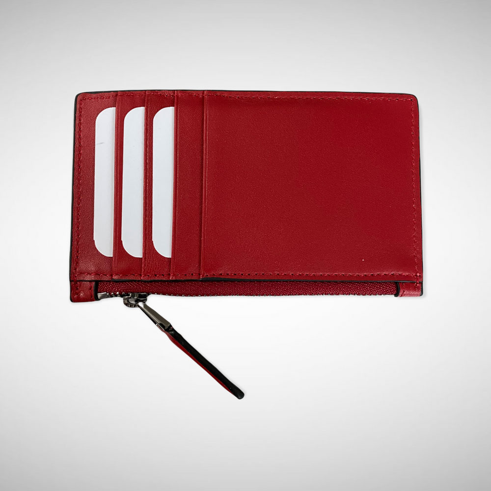 Signature Web Card Case Red Zipper