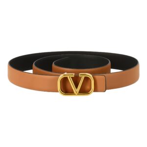 Vlntn Gold Buckle Leather Belt