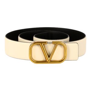 Vlntn Gold Buckle Leather Belt